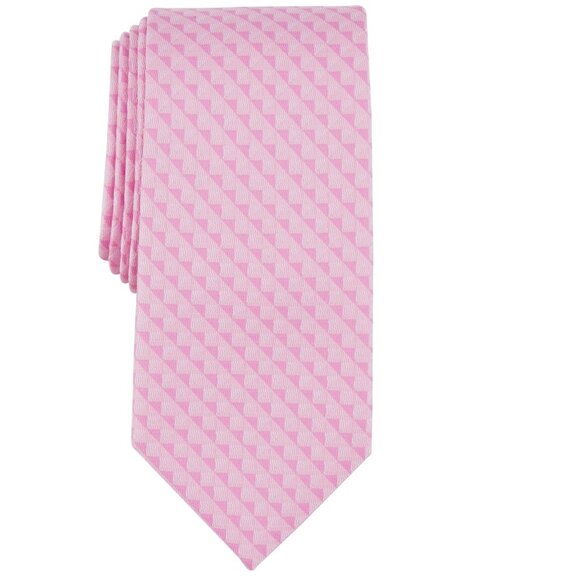 Michael Kors Men's Nassau Geo-Print Tie Pink OS B4HP - Picture 1 of 1